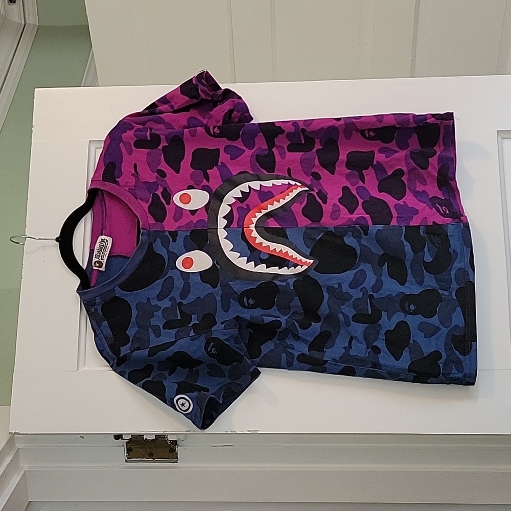 Bape Bathing Ape Camo Half Two tone t shirt - M